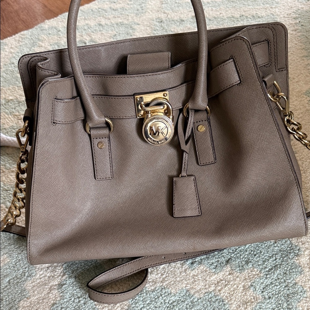 Michael Kors Taupe Leather Satchel